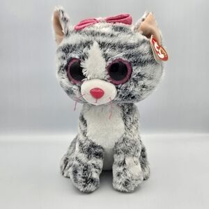 9" Beanie Boos Ty Kiki The Grey Tabby Cat With Tag